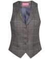 BK521 2310 Brook Taverner Ladies Nashville Tweed Waistcoat Grey Brown Check colour image